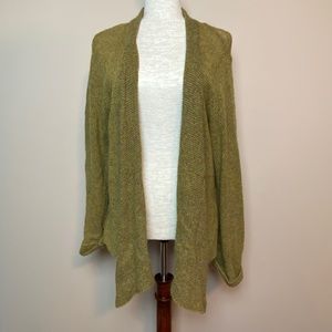 Eileen Fisher Olive Yarn Knit High Low Cardigan